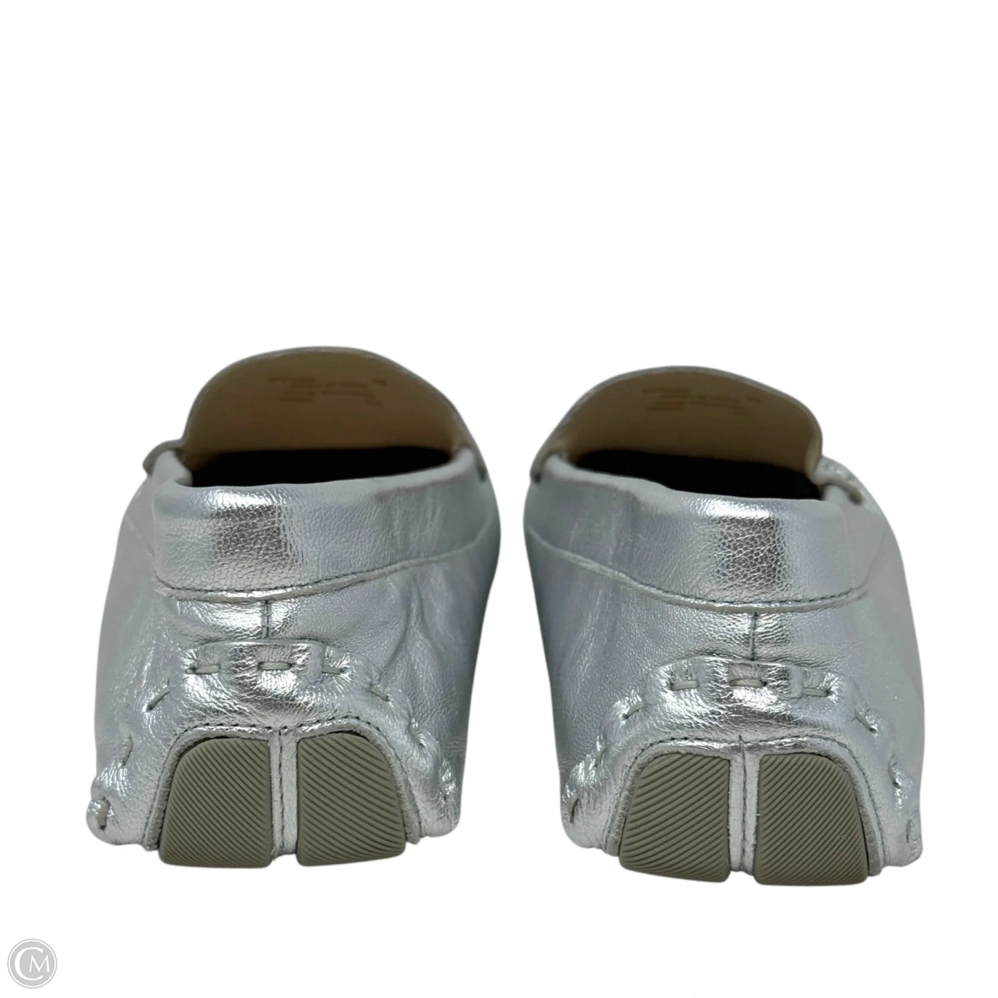 Evelyn Leather Driver Loafers By Cole-haan In Silver, Size: 9