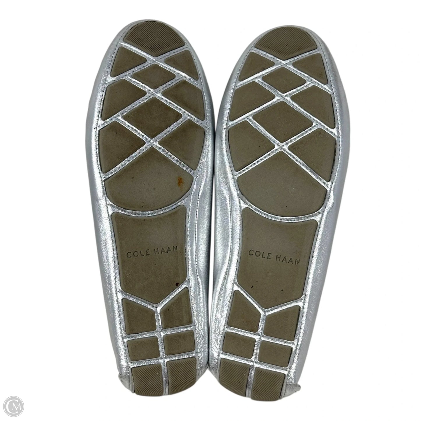 Evelyn Leather Driver Loafers By Cole-haan In Silver, Size: 9