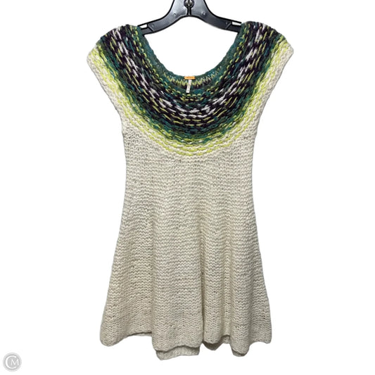 Knit Sleeveless Tunic By Free People In Cream & Green, Size: M