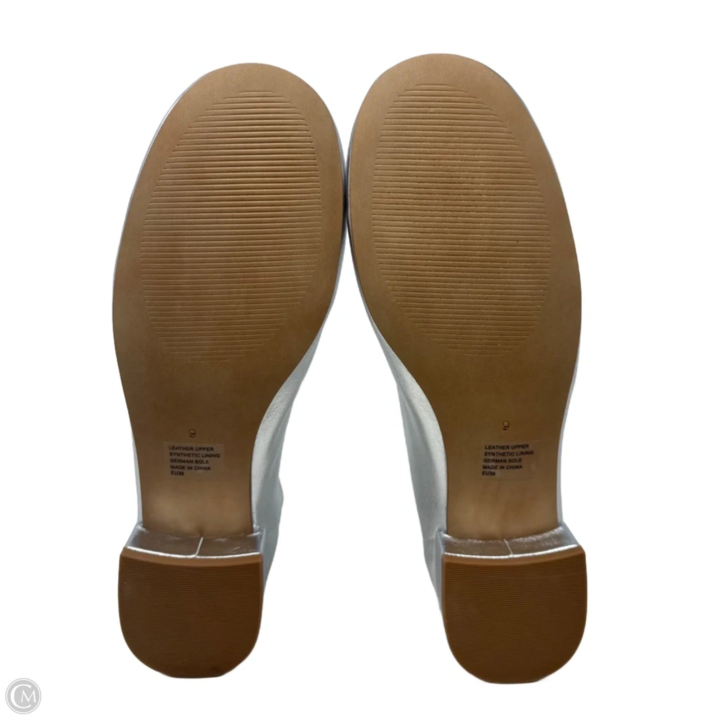 Metallic Block Heel Shoes By Silent D In Silver, Size: 9