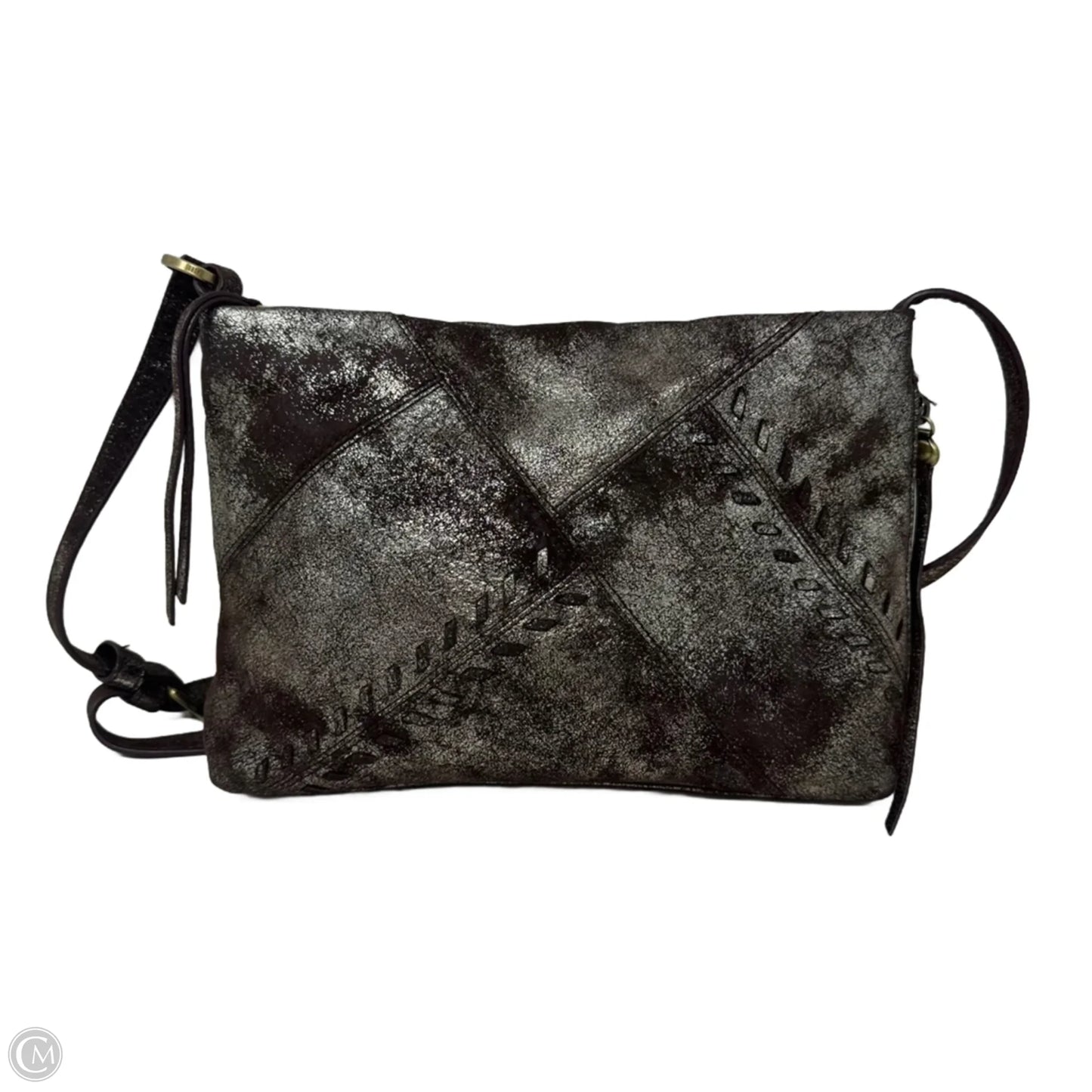 Prairie Metallic Crossbody Handbag Leather By Hobo Intl, Size: Medium