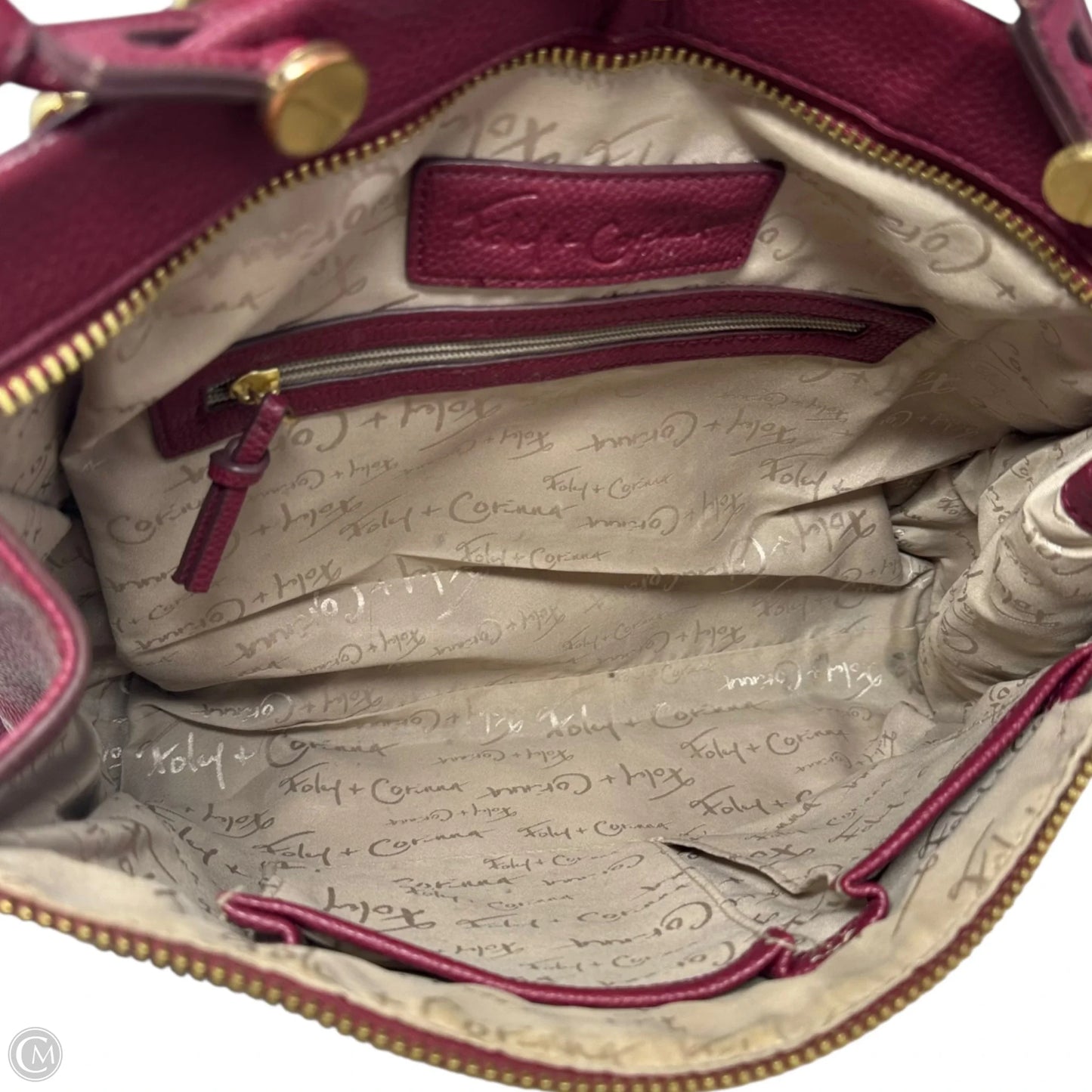 Handbag Leather By Foley & Corinna, Size: Large