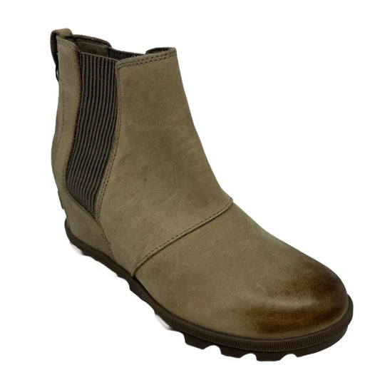 Joan Of Arctic Wedge Boots Ankle Heels By Sorel In Tan, Size: 9.5