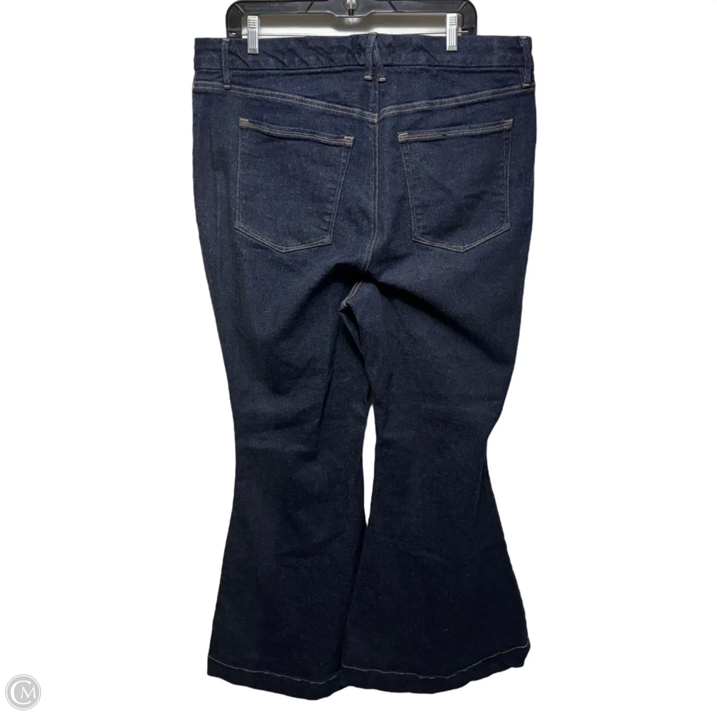 Good Waist Super Flare Jeans By Good American In Blue Red & White, Size: 18
