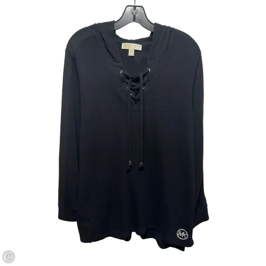 Hoodie Top Long Sleeve By Michael By Michael Kors In Black, Size: 1x