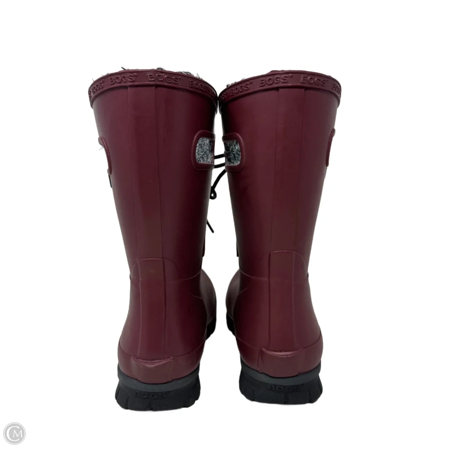 Amanda Plush Boots Rain By Bogs In Maroon, Size: 6