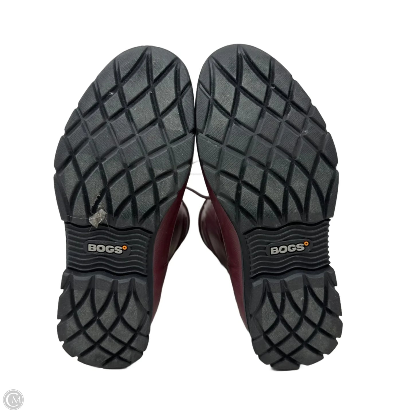 Amanda Plush Boots Rain By Bogs In Maroon, Size: 6