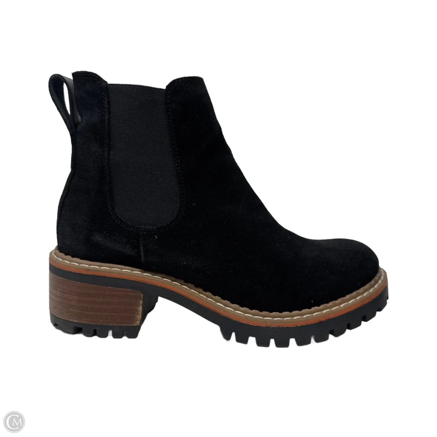 Suede Chelsea Boots Ankle Flats By Bertuchi In Black, Size: 6.5