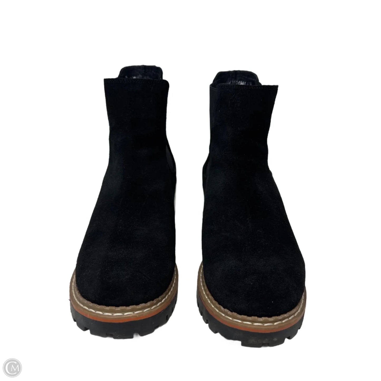 Suede Chelsea Boots Ankle Flats By Bertuchi In Black, Size: 6.5