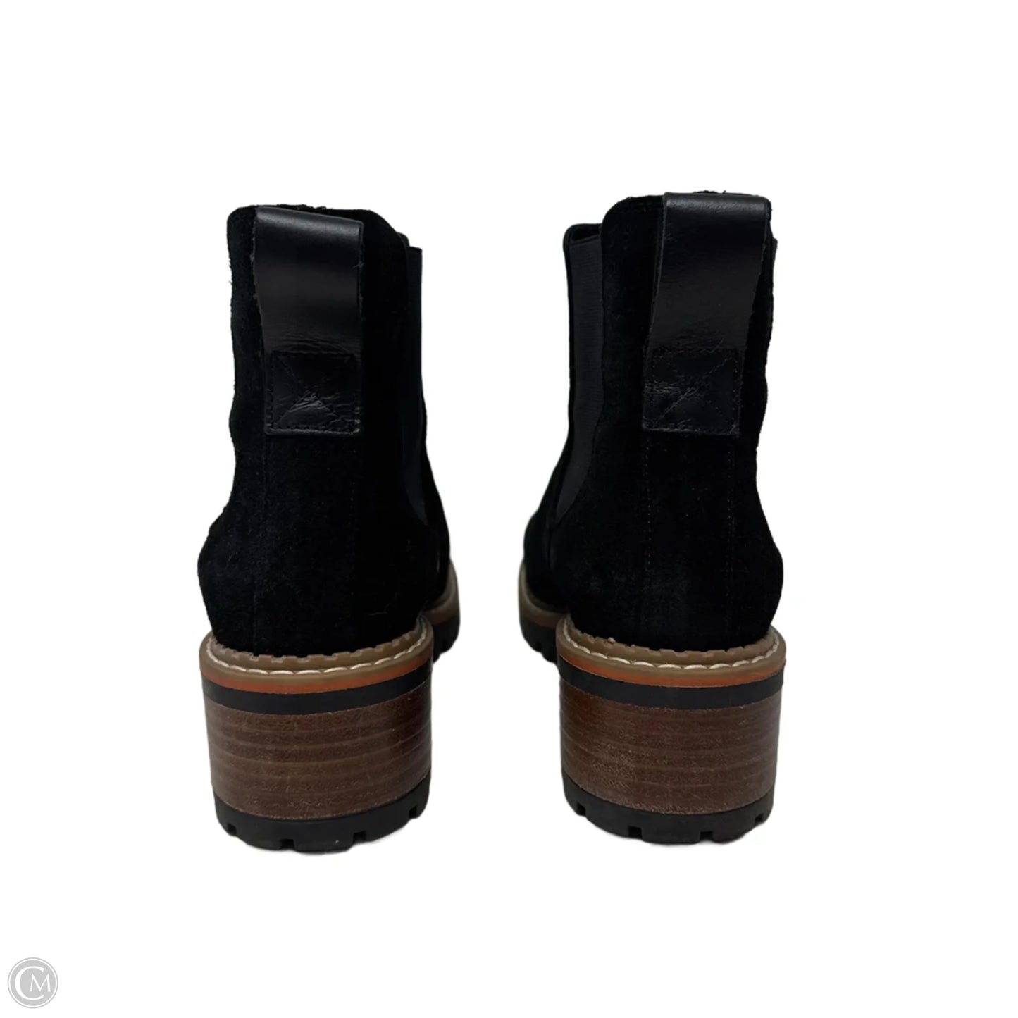 Suede Chelsea Boots Ankle Flats By Bertuchi In Black, Size: 6.5
