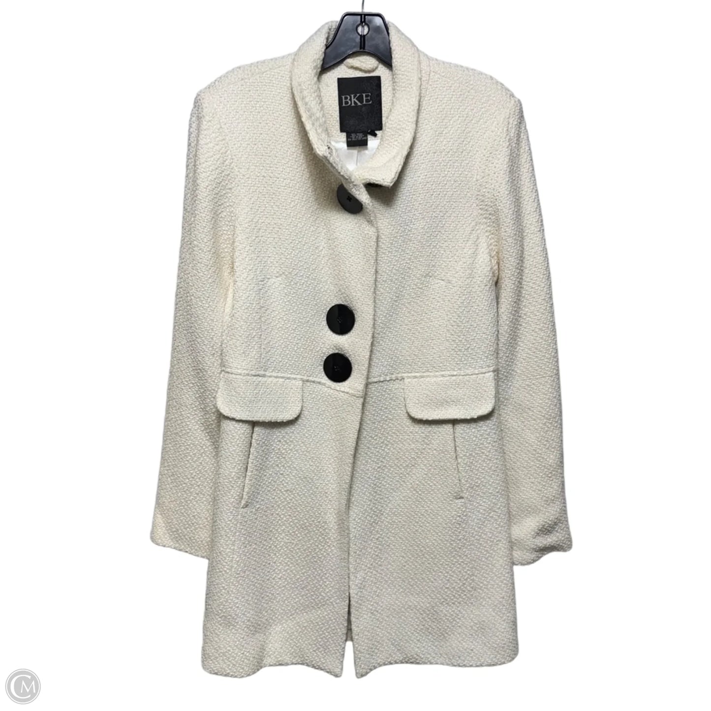 Wool Blend Coat By Bke In Cream, Size: L