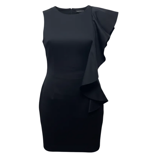 Ruffled Sheath Cocktail Dress By French Connection In Black, Size: 2