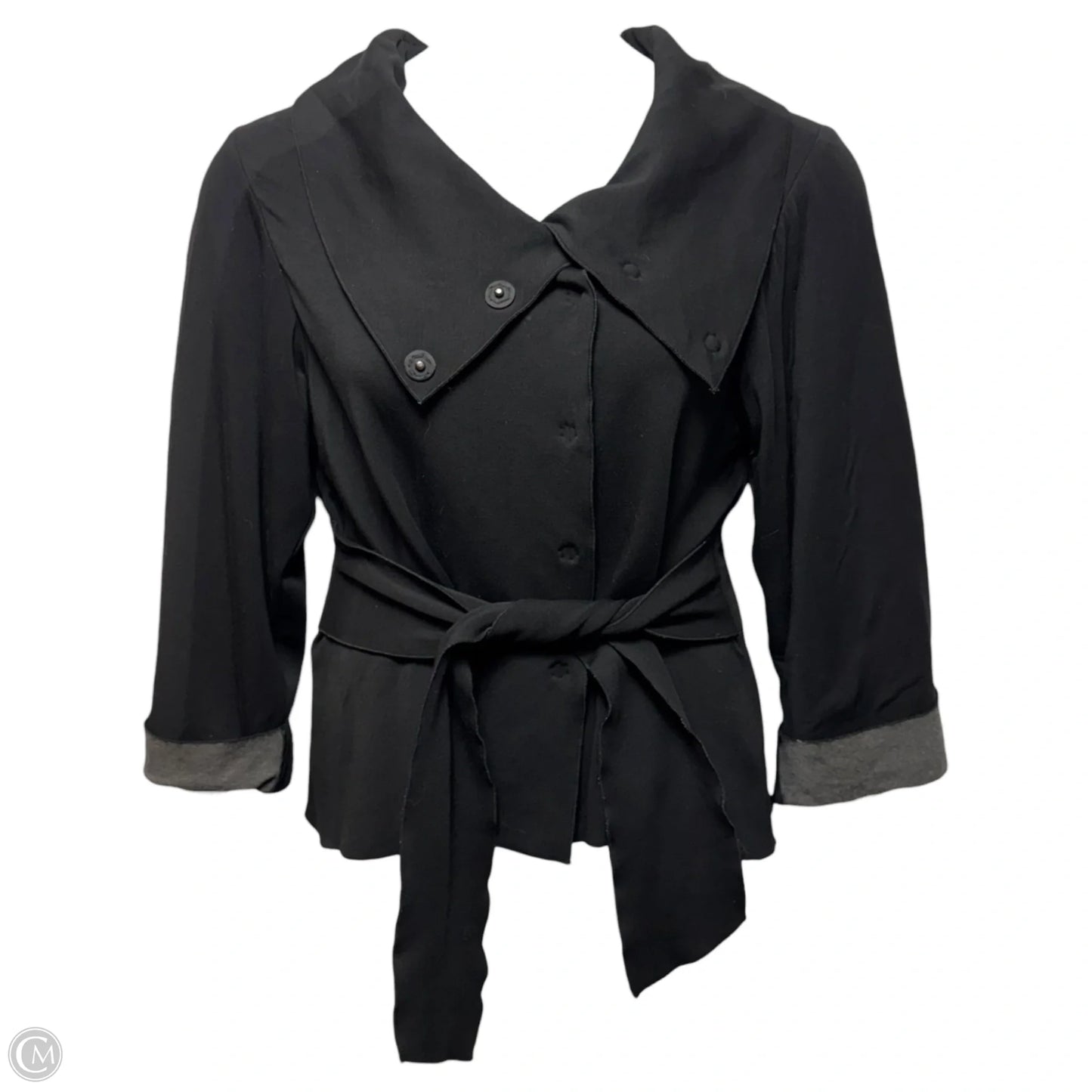 Sheena Belted Two Tone Jacket By Theory In Black, Size: L