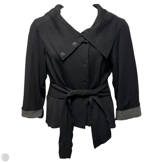 Sheena Belted Two Tone Jacket By Theory In Black, Size: L