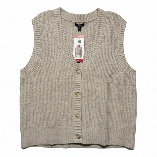 Knit Vest Designer By Frye In Tan, Size: XL