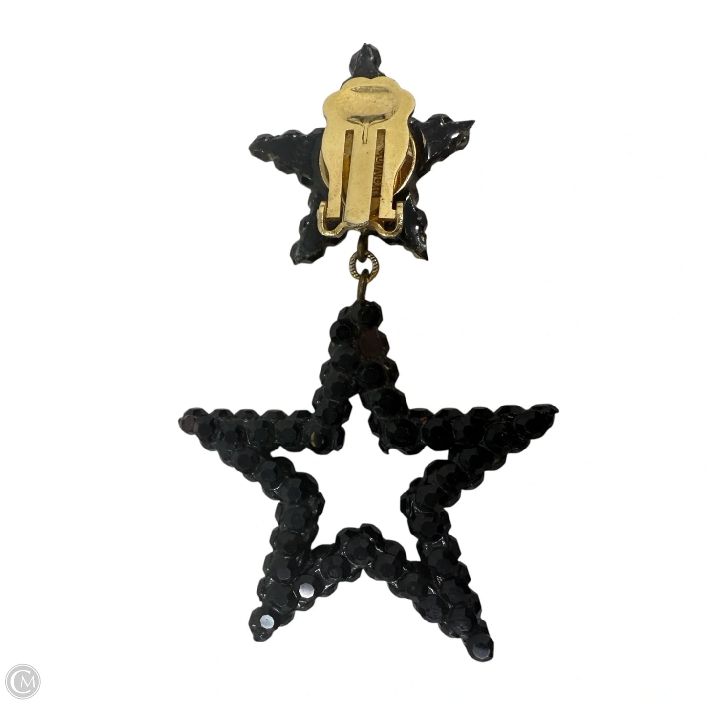 Crystal Double Star Clip Dangle Earrings By Richard Kerr