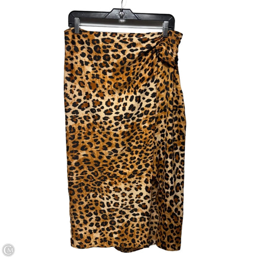 Skirt Midi By Zara In Animal Print, Size: L