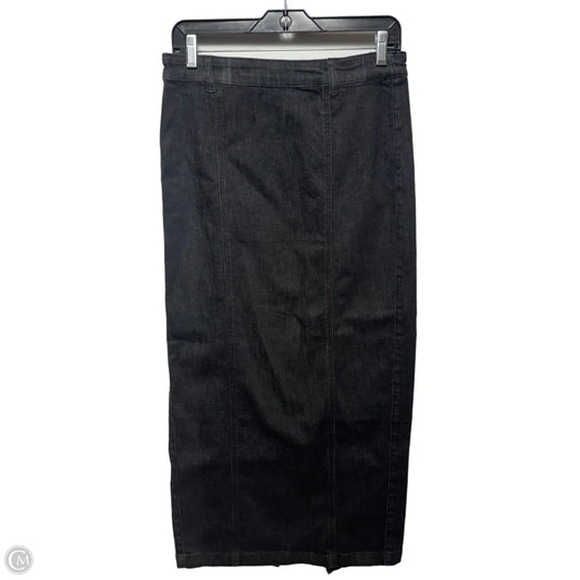 Back Slit Denim Skirt Maxi By Belle Vere In Black, Size: S