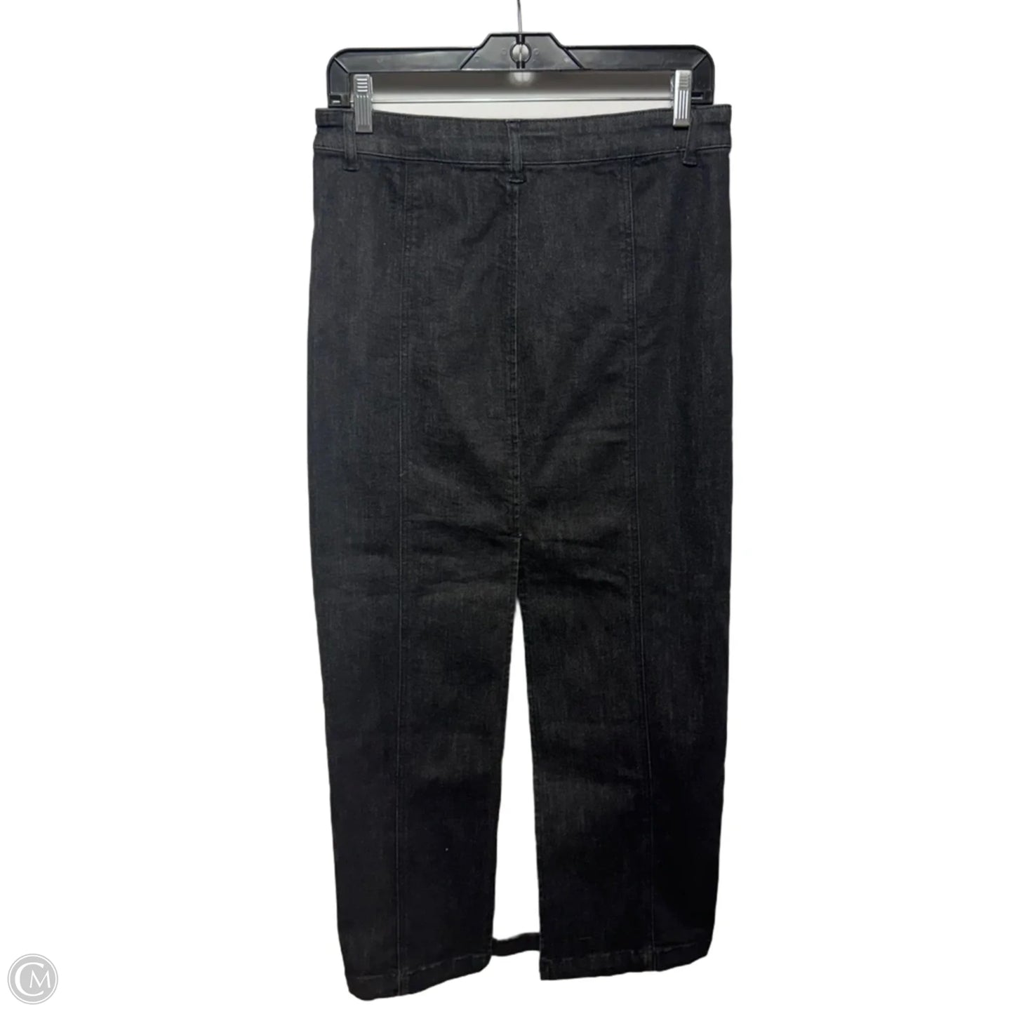 Back Slit Denim Skirt Maxi By Belle Vere In Black, Size: S