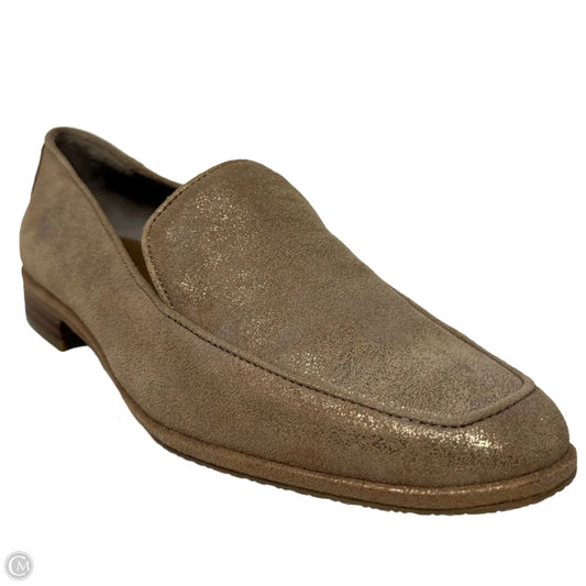 Tamryn Brushed Metallic Suede Loafers By Donald Pliner In Bronze, Size: 8.5