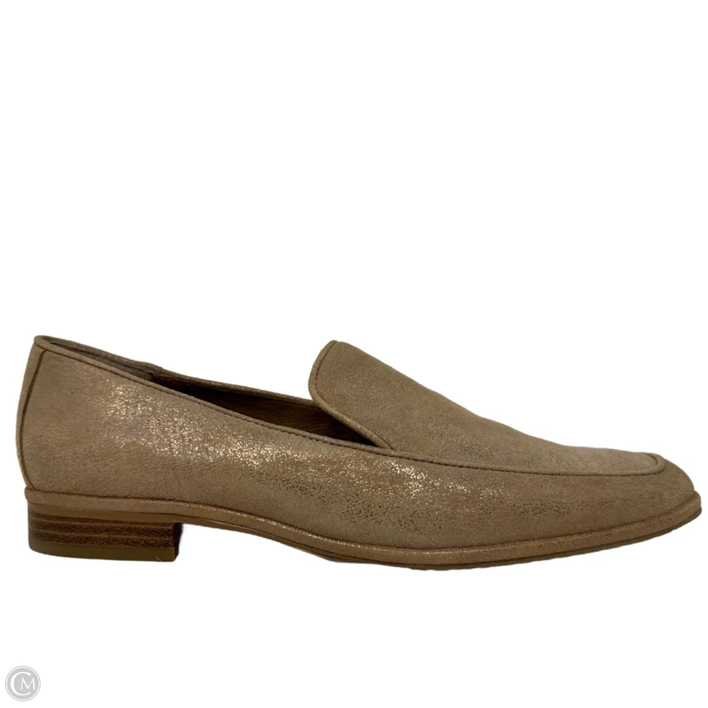 Tamryn Brushed Metallic Suede Loafers By Donald Pliner In Bronze, Size: 8.5