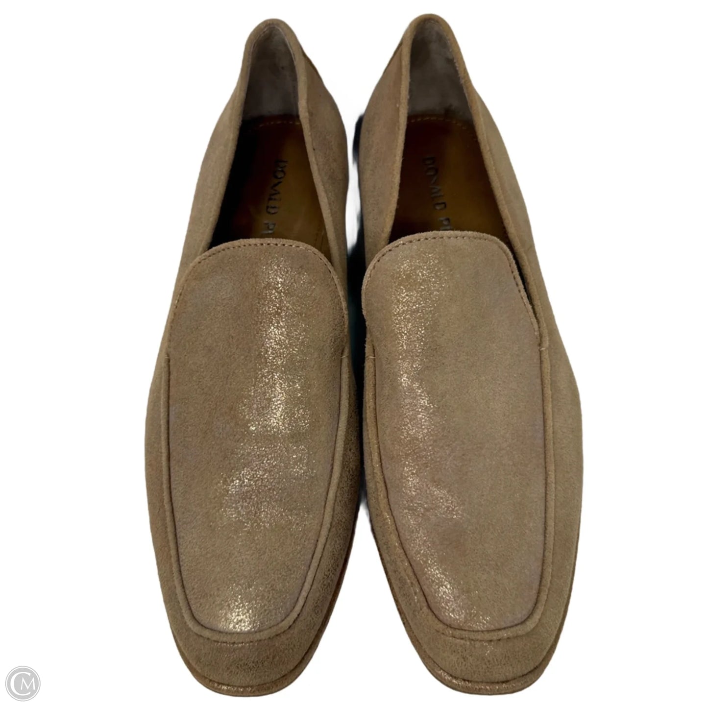 Tamryn Brushed Metallic Suede Loafers By Donald Pliner In Bronze, Size: 8.5