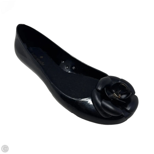 Flower Jelly Flats Shoes Designer By Kate Spade In Black, Size: 9