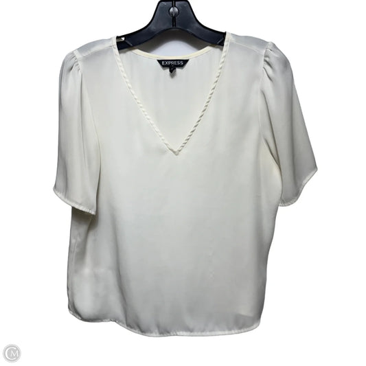 Top Short Sleeve By Express In Cream, Size: S