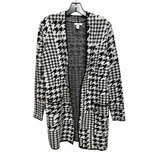 Sweater Cardigan By Nine West Apparel In Black White, Size: S