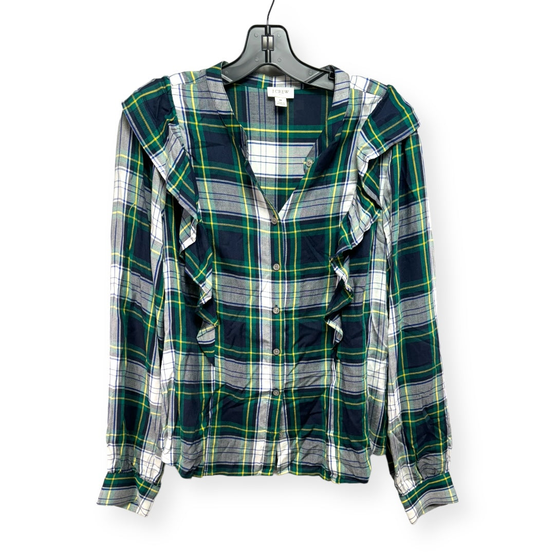 Plaid Pattern Top Long Sleeve J. Crew, Size M