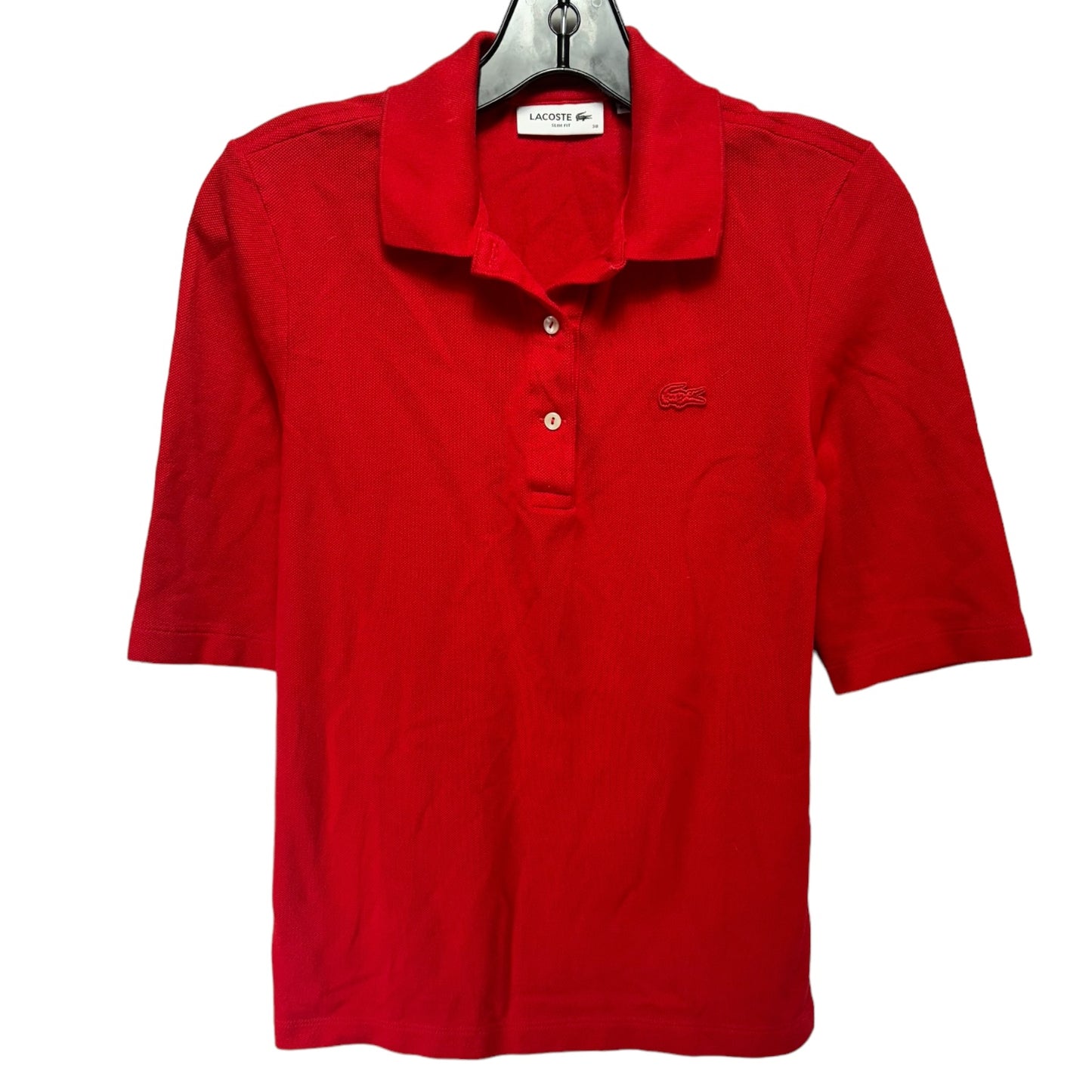 Red Top Short Sleeve Lacoste, Size M