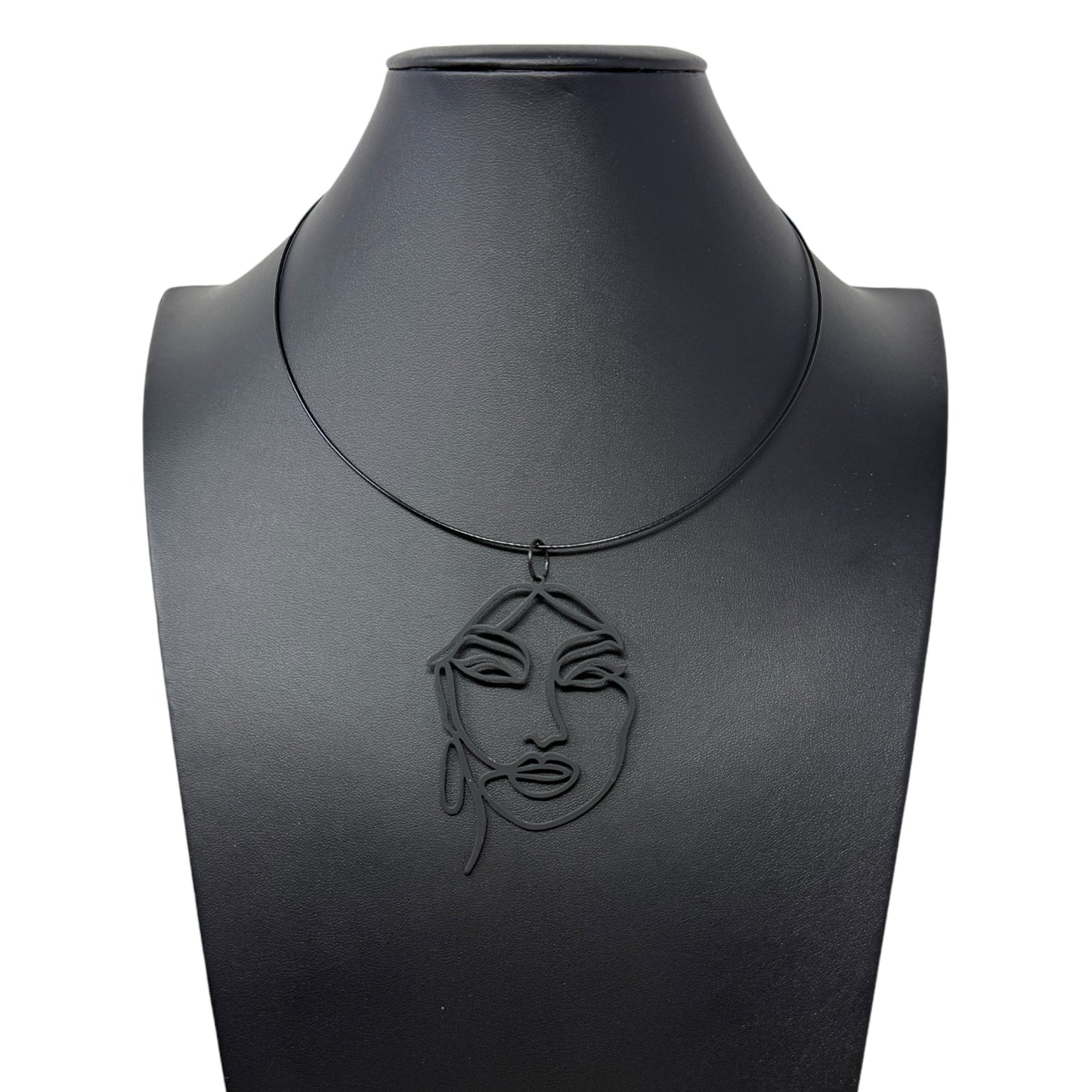 Abstract Face Necklace By Unbranded