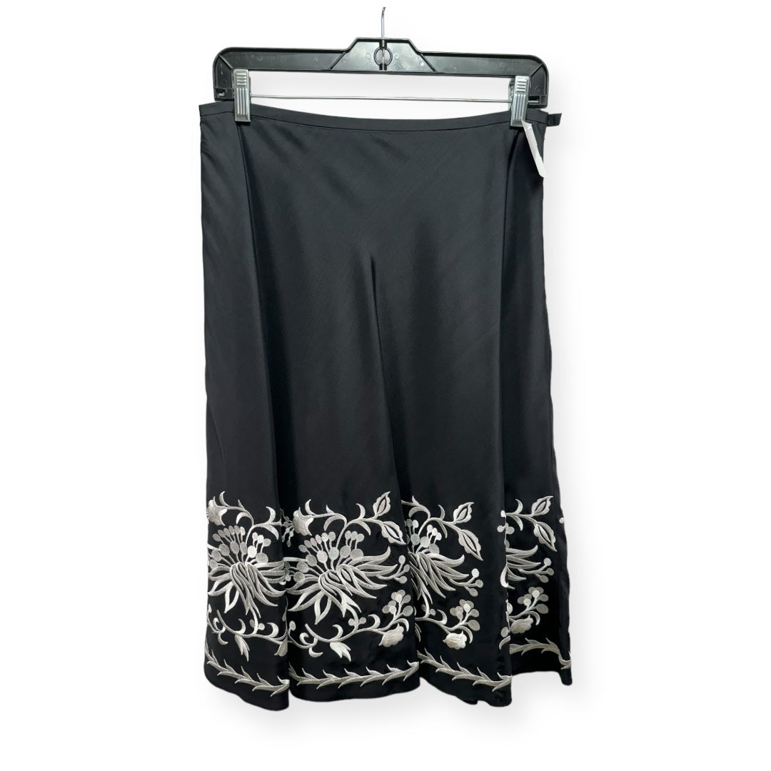 Silk Embroidered Black & White Skirt Designer Juliana Colleczione, Size 4