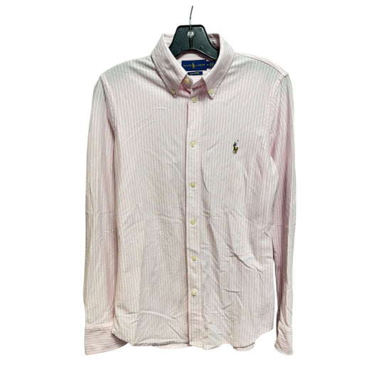 Knit Oxford Top Long Sleeve By Ralph Lauren Blue Label In Pink, Size: M