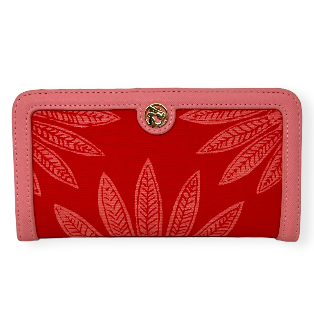 Snap Wallet Palmetto Frond in Red Spartina, Size Medium