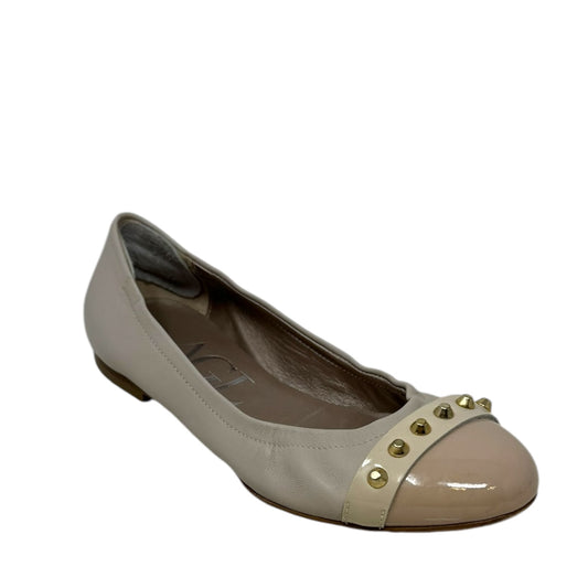 Monika Cap Toe Ballet Flat Designer By Agl In Beige, Size: 8