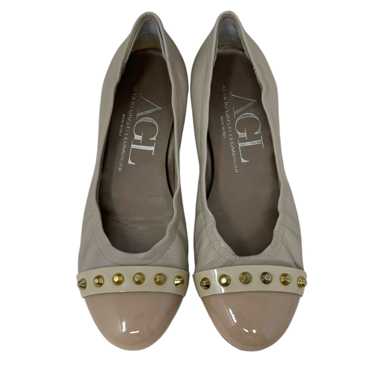 Monika Cap Toe Ballet Flat Designer By Agl In Beige, Size: 8