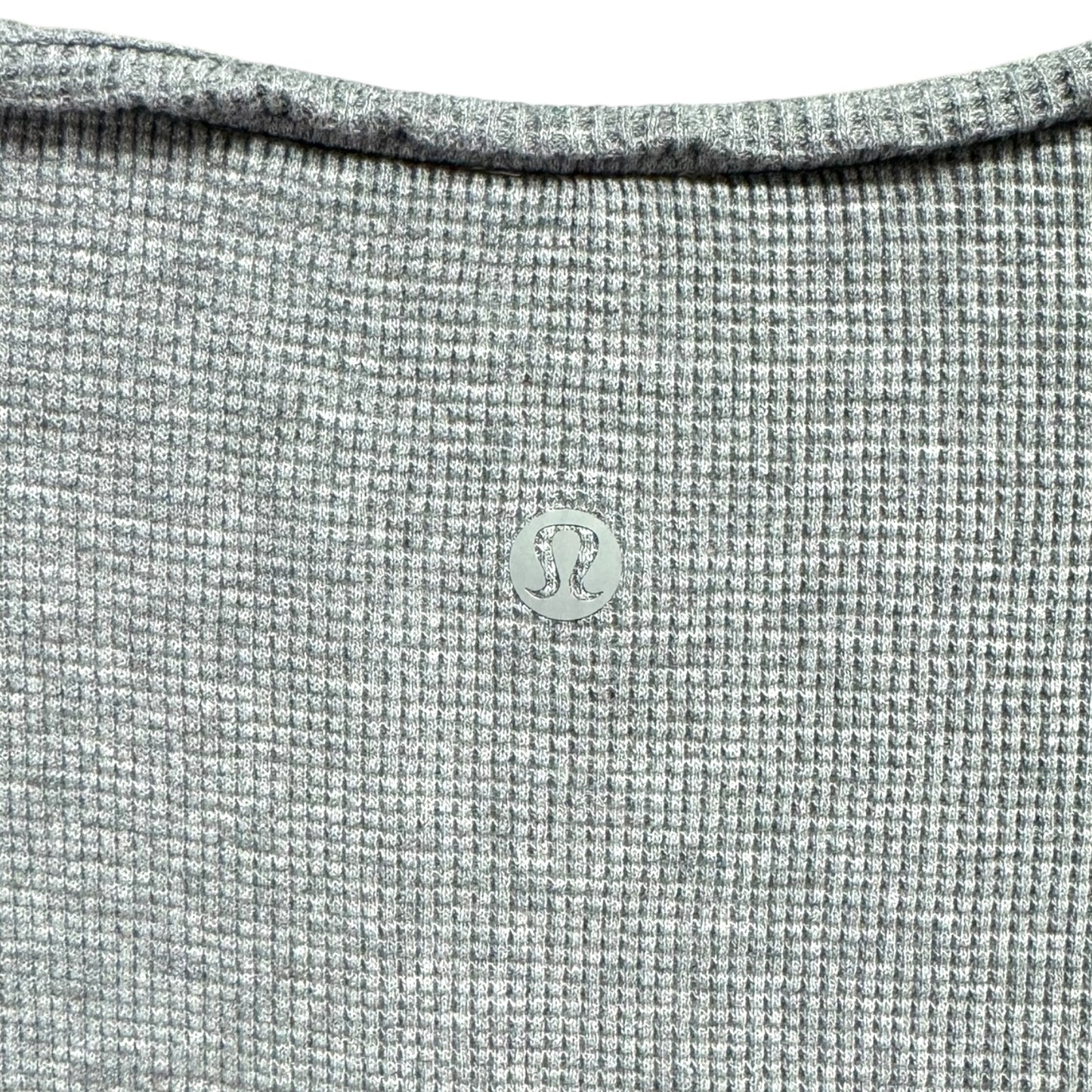 Waffle Knit Top Short Sleeve By Lululemon In Grey, Size: M