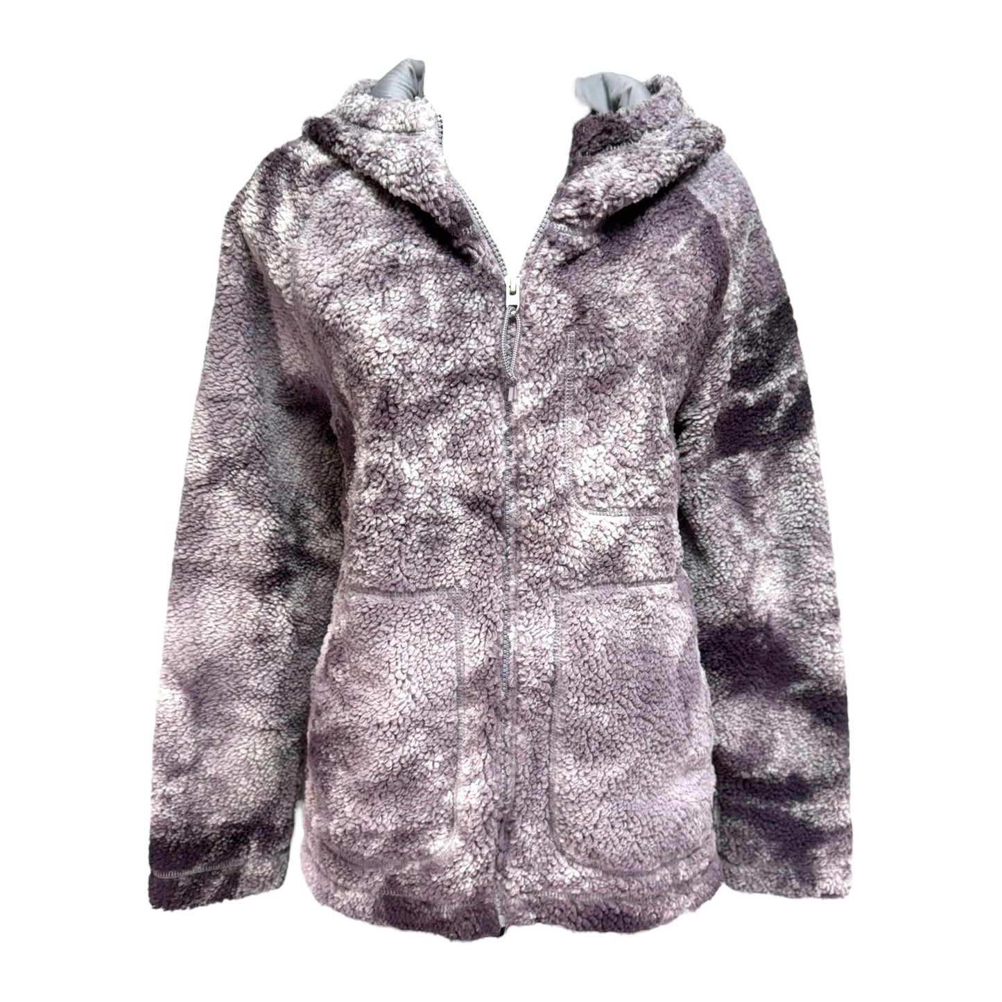 Printed Ridge Fleece Full Zip Hooded Jacket By The North Face In Purple, Size: S