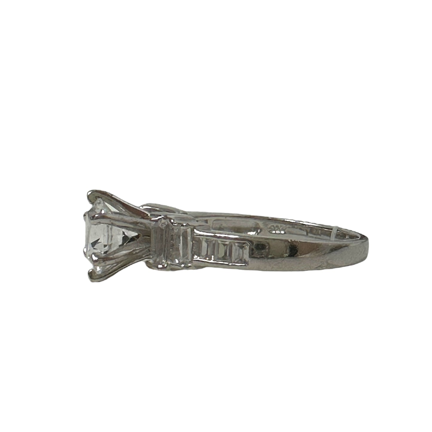 CZ & Sterling Silver Ring By Unknown Brand Size: 7