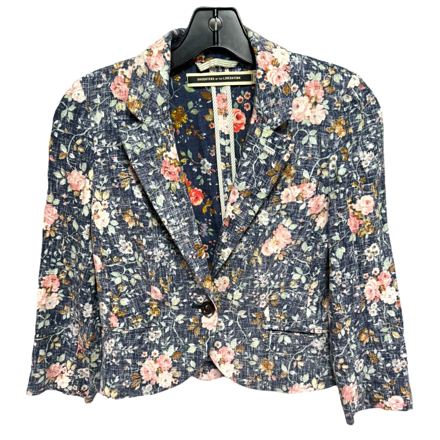 Floral Linen Blend Blazer By Daughters of the Liberation X Anthropologie  Size: 0