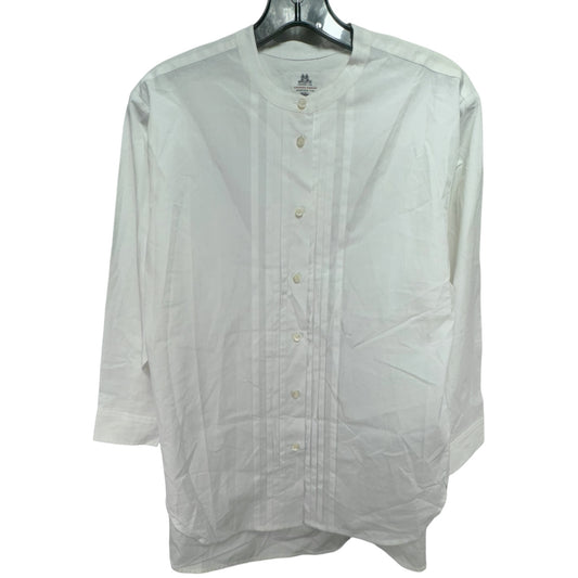 Collarless Tuxedo Shirt By Thomas Mason for J. Crew  Size: 0