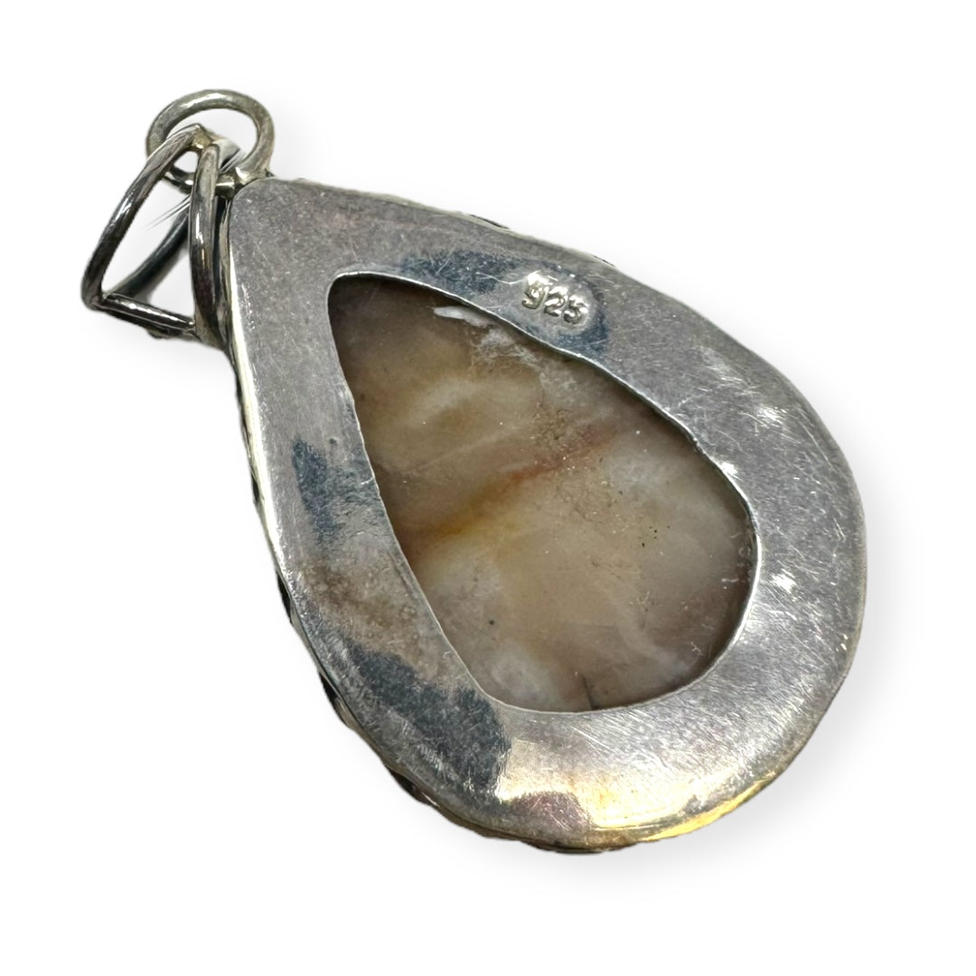 Stone & Sterling Silver Pendant Unknown Brand