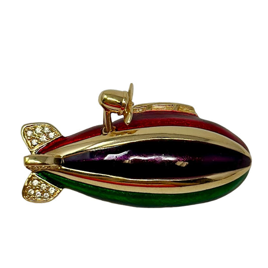 Crystal & Enamel Zeppelin Pin By Swarovski