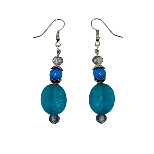 Aqua Beaded Earrings Dangle/drop By Clothes Mentor