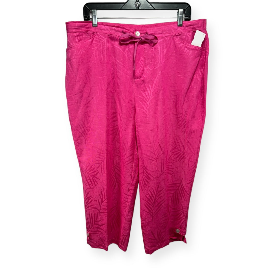 Pink Pants Linen Elcc, Size Xl