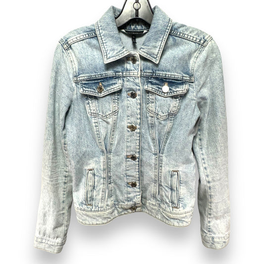 Slim Trucker Denim Jacket By White House Black Market In Blue Denim, Size: Xs