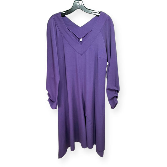 Purple Dress Casual Midi Feline, Size L (44)