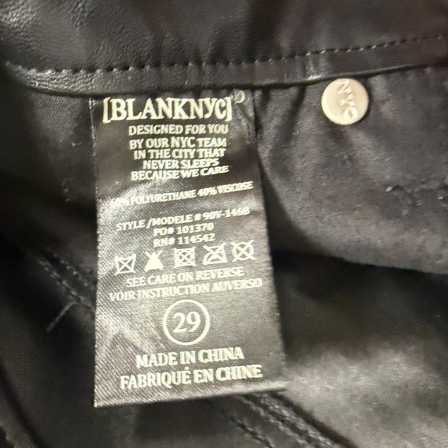 Spray On Skinny Pants By Blanknyc In Black Faux Leather, Size: 8