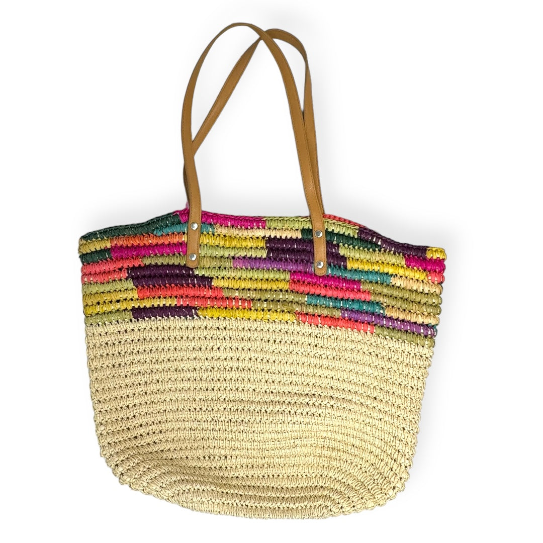 Rainbow Straw Tote By Merona, Size: Medium